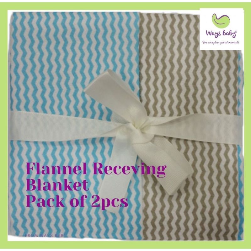 baby-fair Ways Baby Flannel Receiving Blanket (Pack of 2pcs)